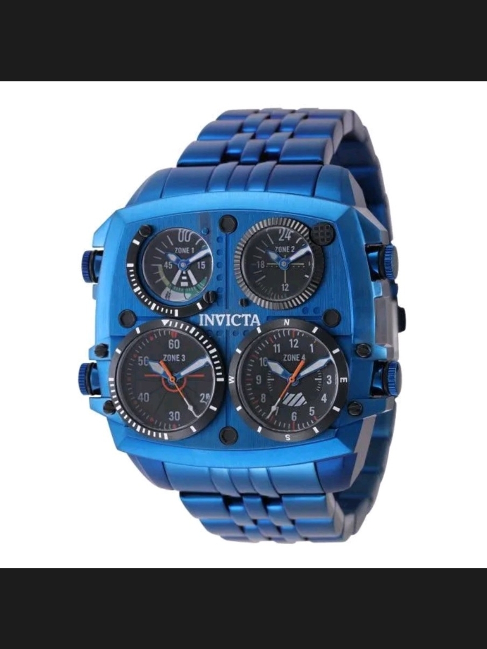 Invicta Aviator Zulu Men’s Blue Multi-Dial Stainless Steel Watch 50mm